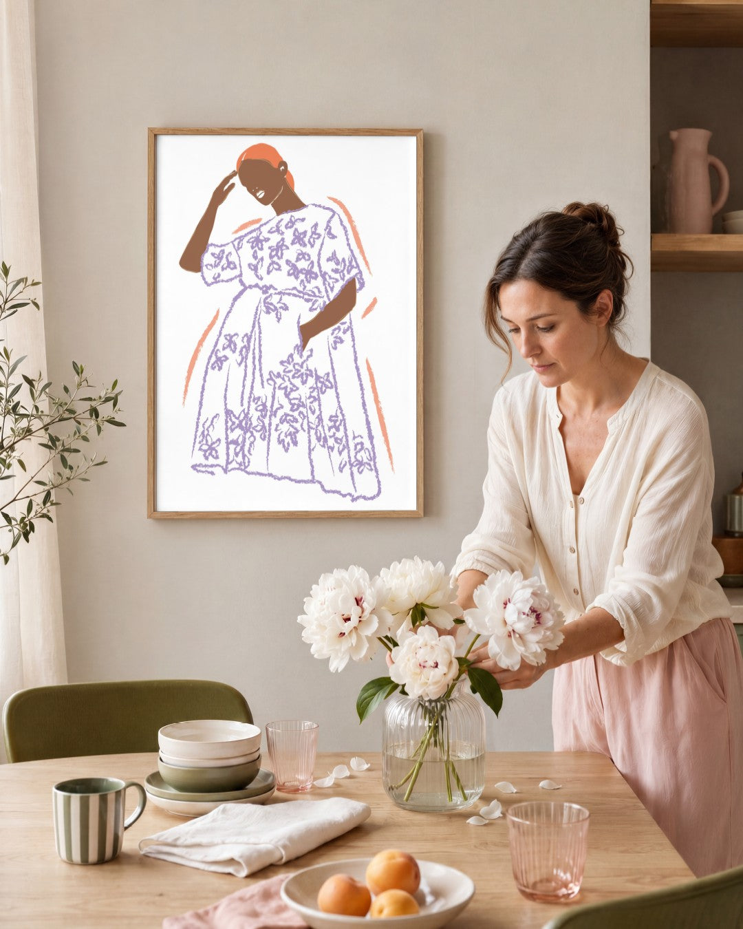 SENT Studio - Blooming Flowers Poster No. 60 - framed print in a styled room