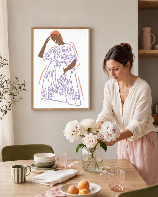 SENT Studio - Blooming Flowers Poster No. 60 - framed print in a styled room