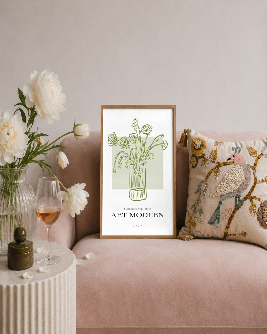 SENT Studio - Blooming Flowers Poster No. 55 - framed print in a styled room