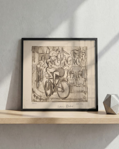 Cycle Race - framed print in a styled room