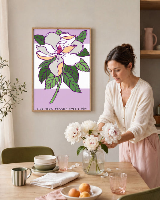 SENT Studio - Flower Poster No. 14 - framed print in a styled room