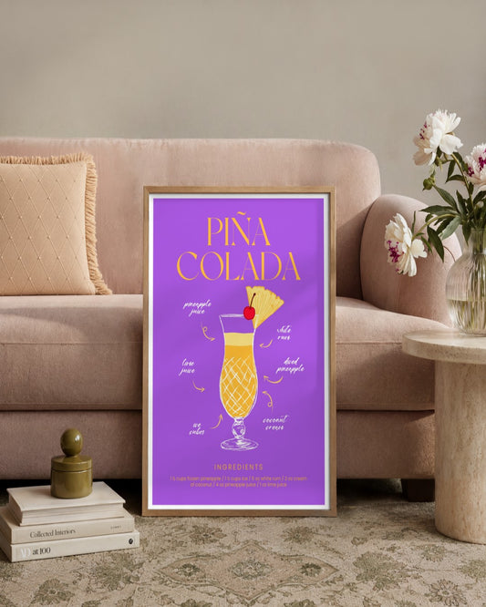 SENT Studio - Cocktail Poster No. 43 - framed print in a styled room