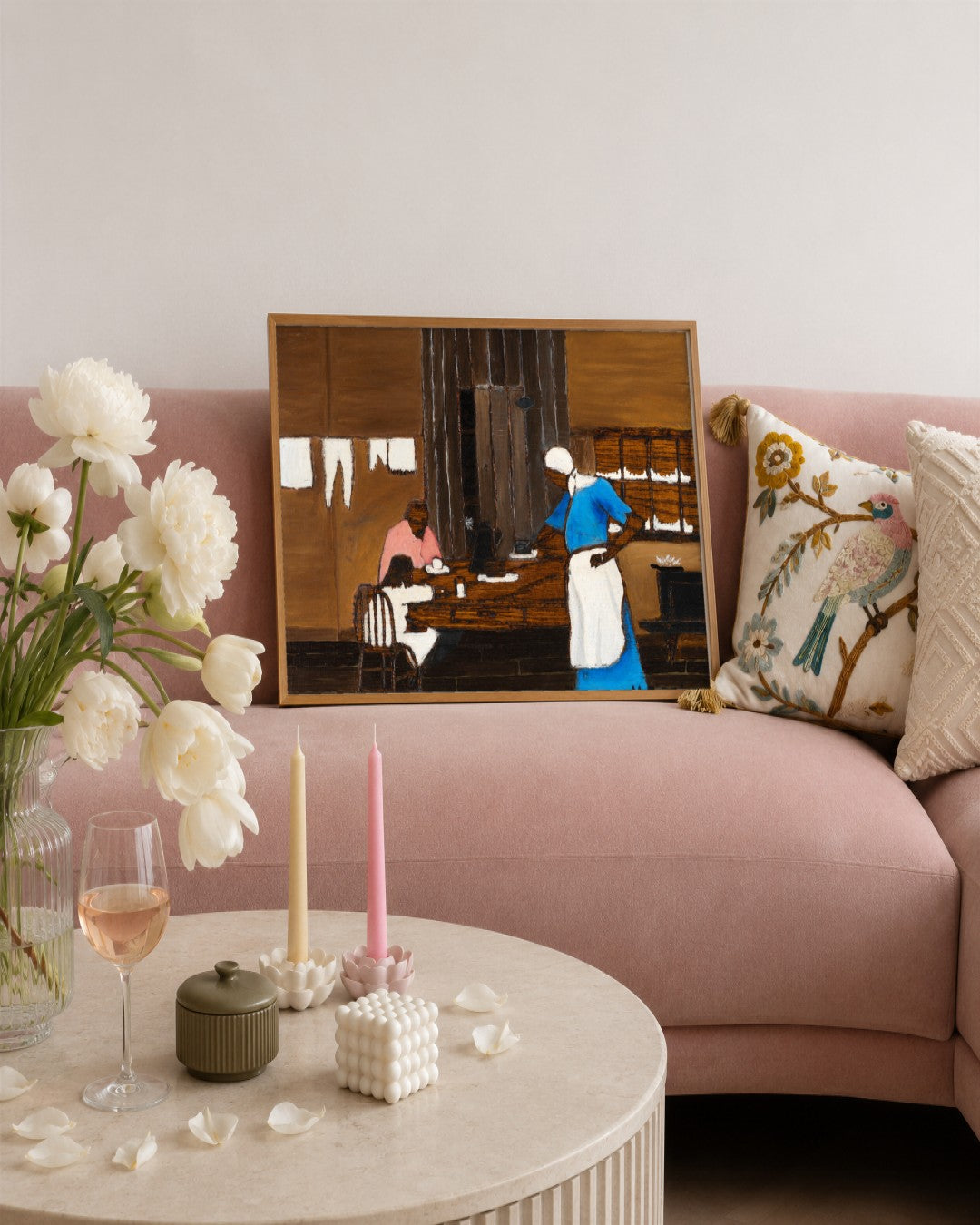 Horace Pippin - The Kitchen Window - framed print in a styled room