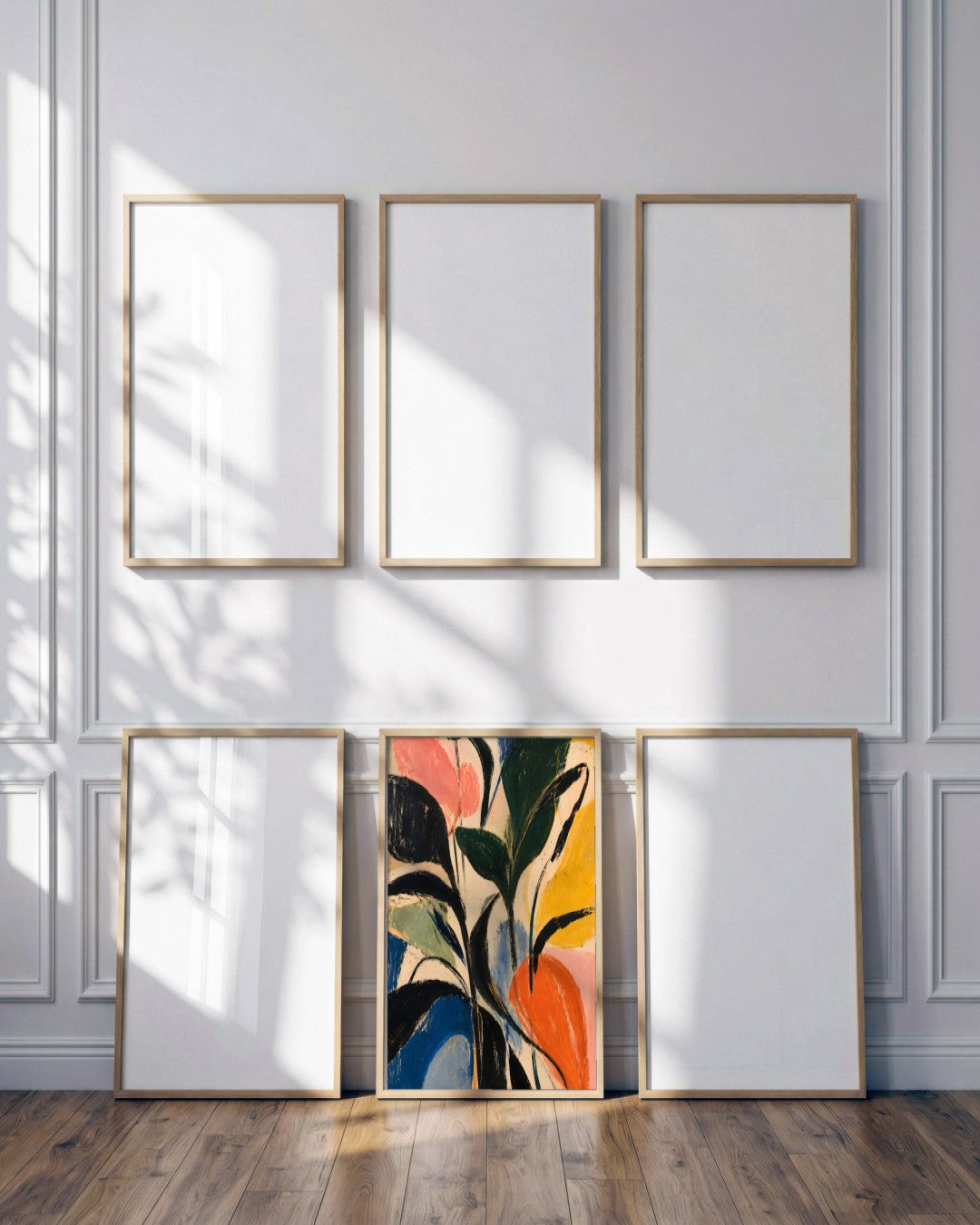 Faris Mcgee - A Vertical Abstract Expressionist Painting Illustr - framed print in a styled room