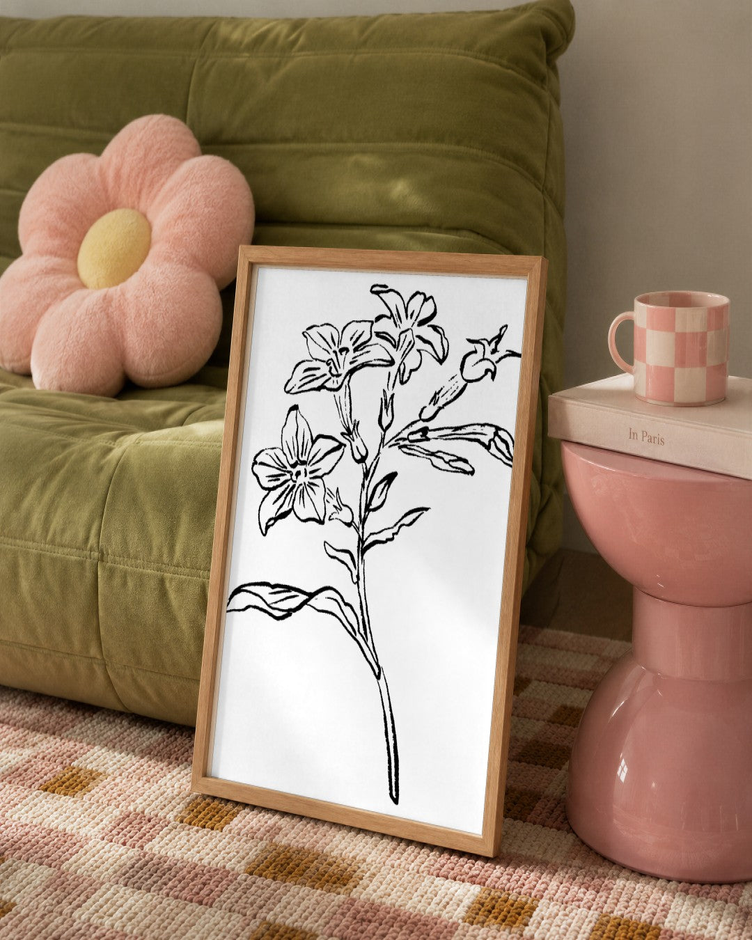 SENT Studio - Blooming Flowers Poster No. 20 - framed print in a styled room