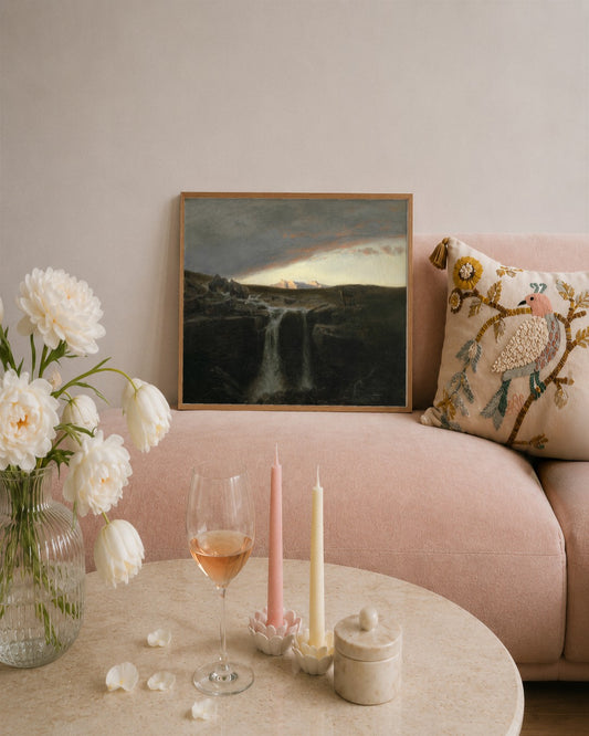 Arnold BÃ¶cklin - The Waterfall - framed print in a styled room