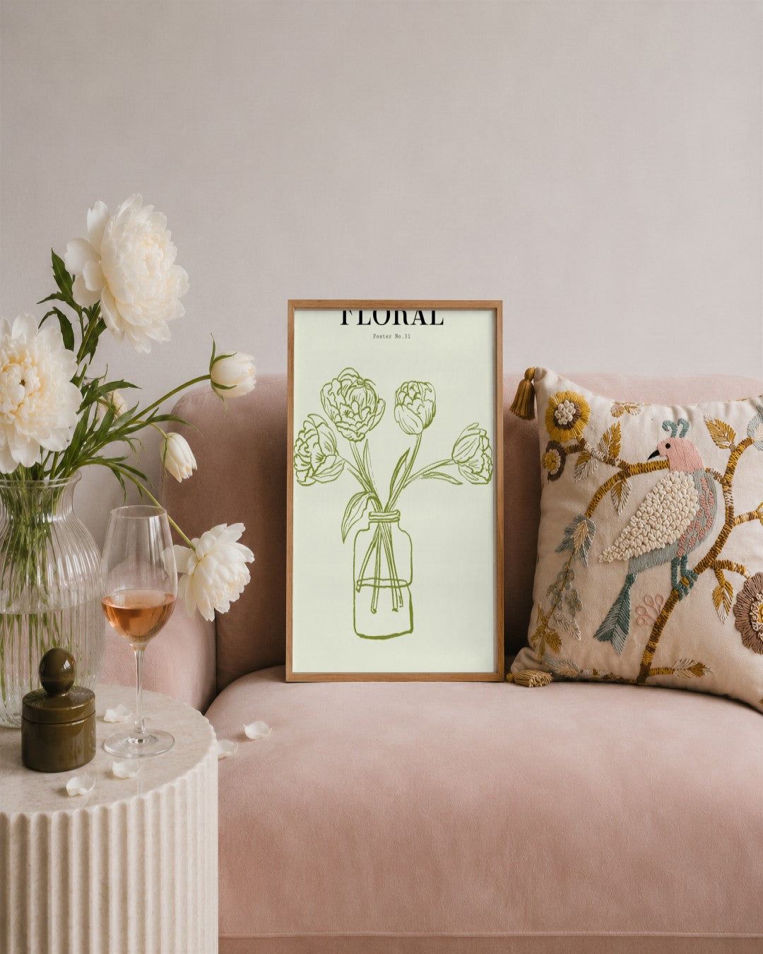 SENT Studio - Blooming Flowers Poster No. 31 - framed print in a styled room