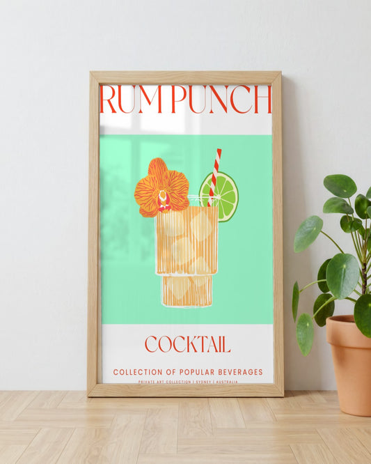 SENT Studio - Cocktail Poster No. 37 - framed print in a styled room
