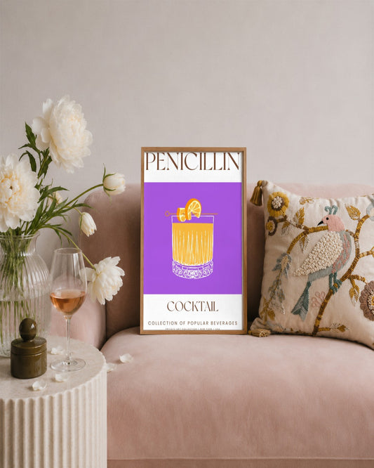 SENT Studio - Cocktail Poster No. 35 - framed print in a styled room