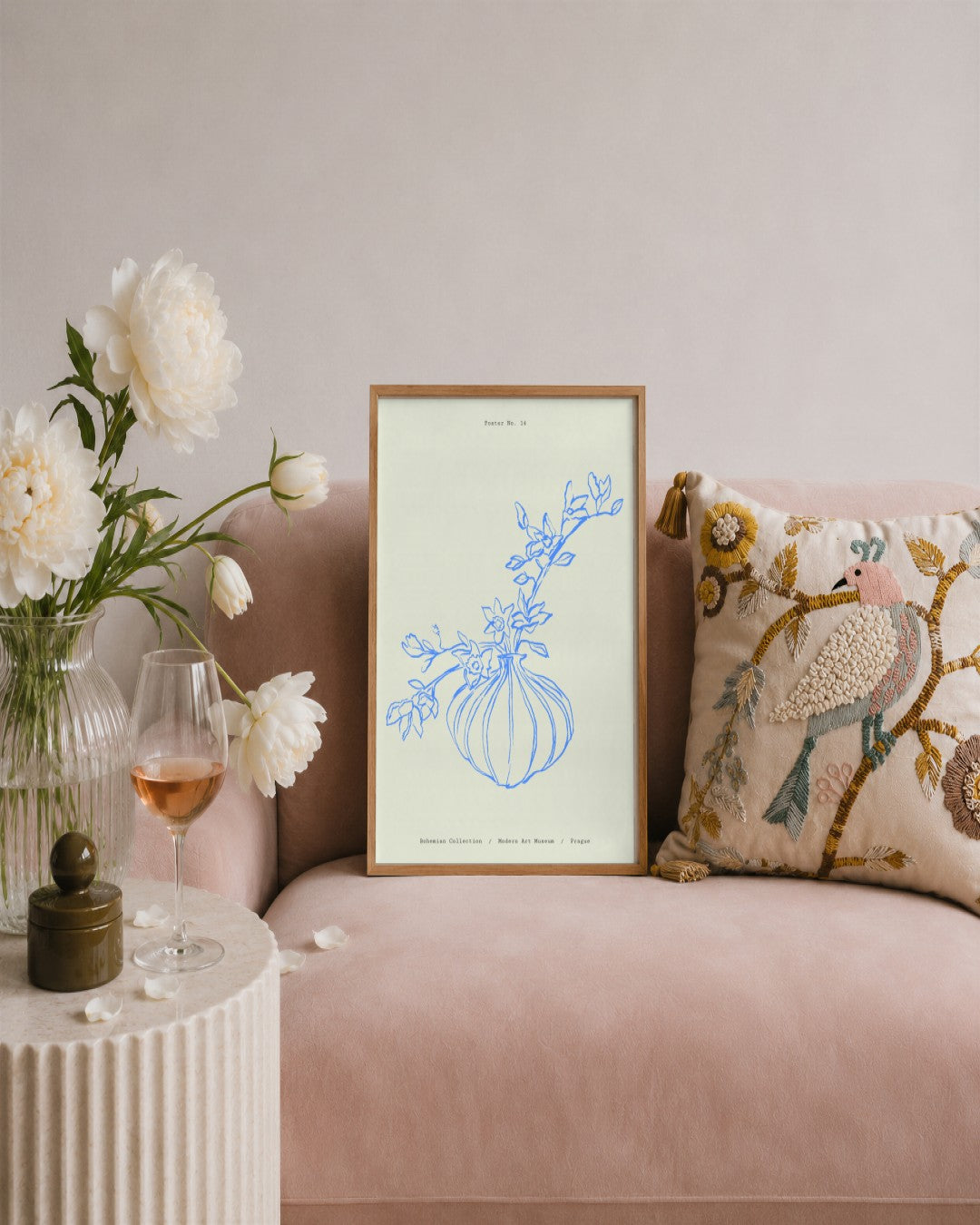 SENT Studio - Blooming Flowers Poster No. 14 - framed print in a styled room