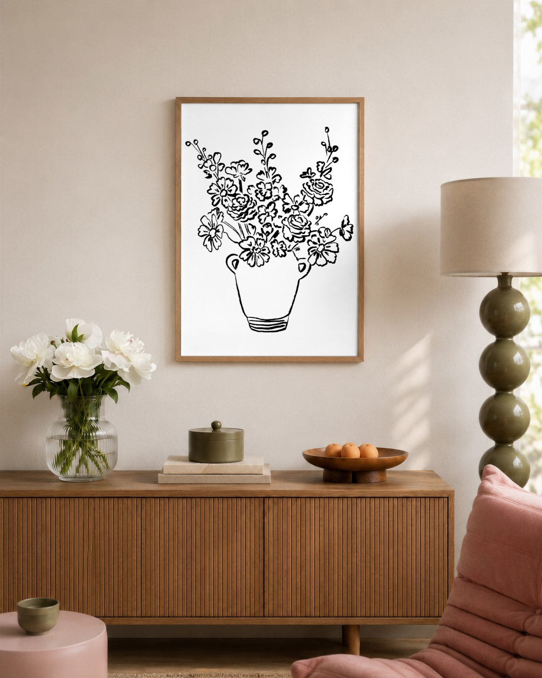 SENT Studio - Blooming Flowers Poster No. 12 - framed print in a styled room