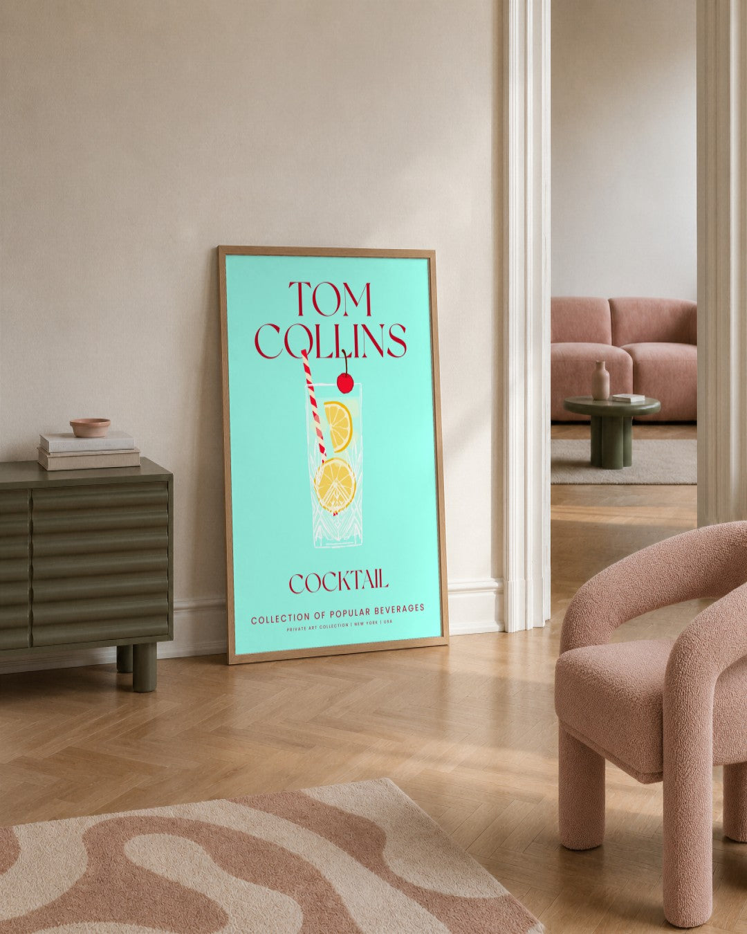 SENT Studio - Cocktail Poster No. 27 - framed print in a styled room