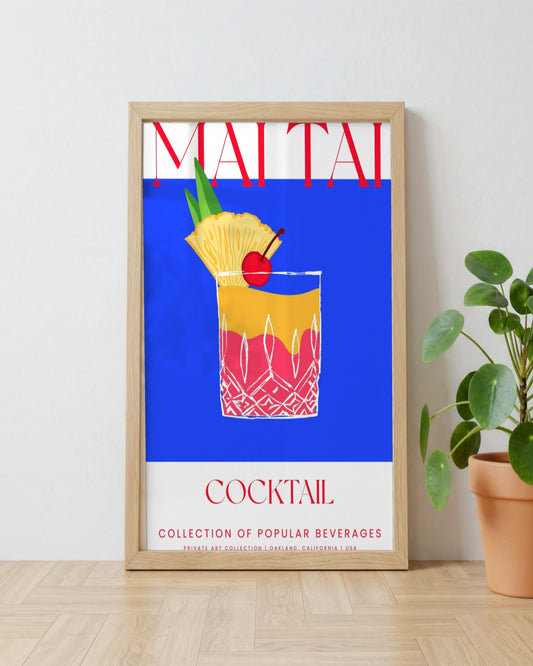 SENT Studio - Cocktail Poster No. 14 - framed print in a styled room