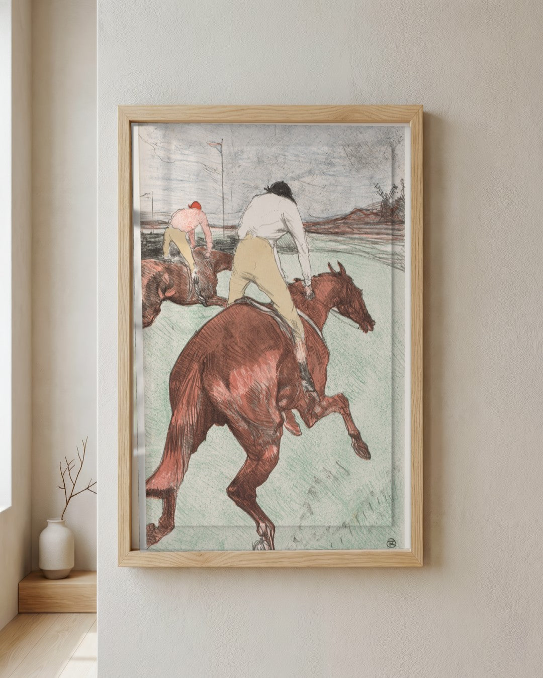 Henri de Toulouse-Lautrec - The Jockey - framed print in a styled room
