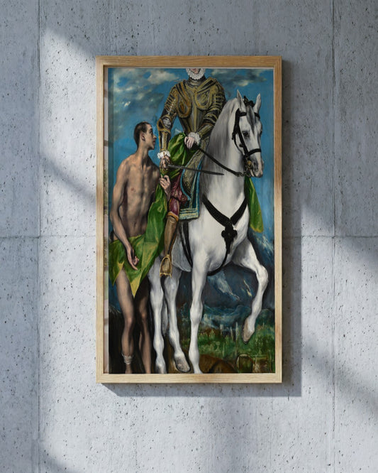 El Greco - Saint Martin and the Beggar II - framed print in a styled room