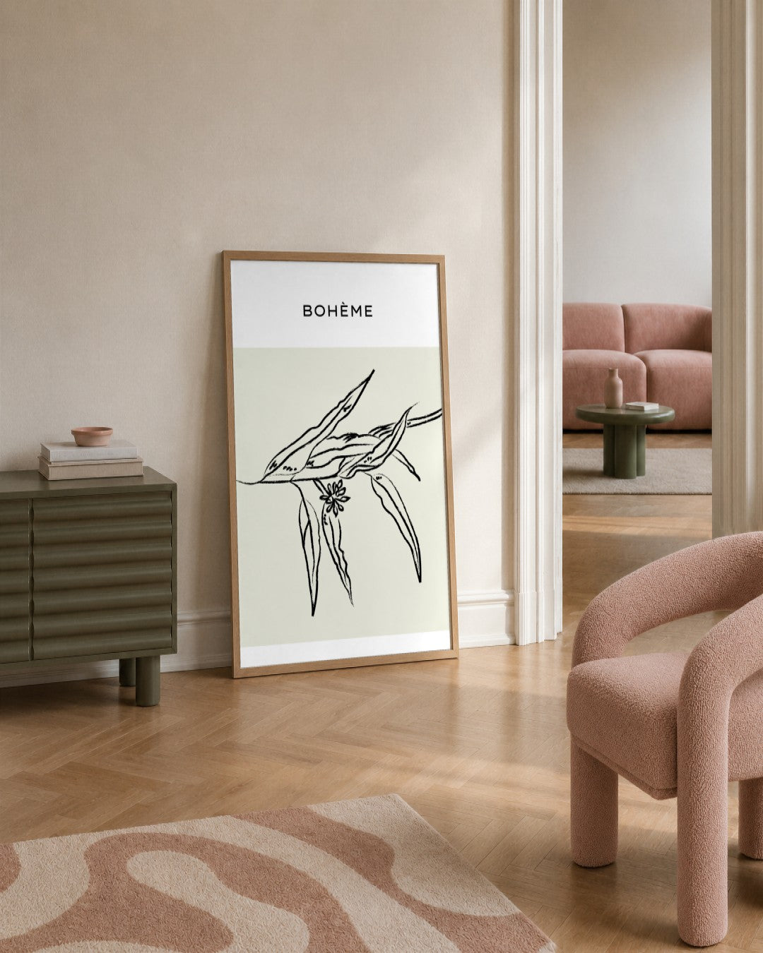 SENT Studio - Bohemian Poster No. 68 - framed print in a styled room