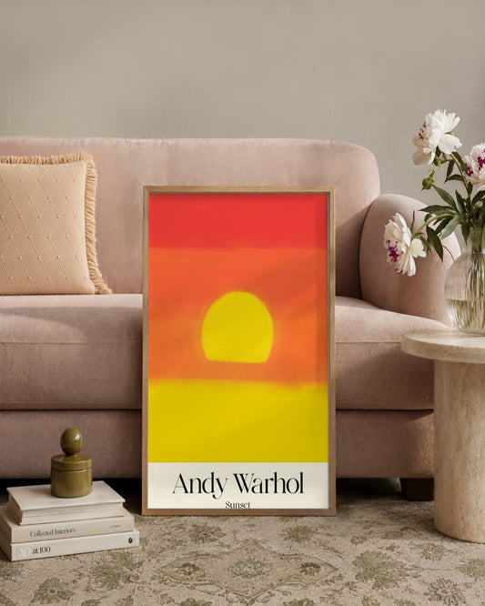 Andy Warhol - Sunset Yellow - framed print in a styled room