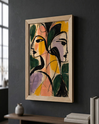 Faris Mcgee - A Detailed Close Up Abstract Expressionist Painti - framed print in a styled room