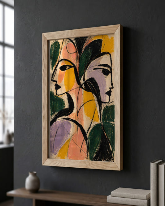 Faris Mcgee - A Detailed Close Up Abstract Expressionist Painti - framed print in a styled room