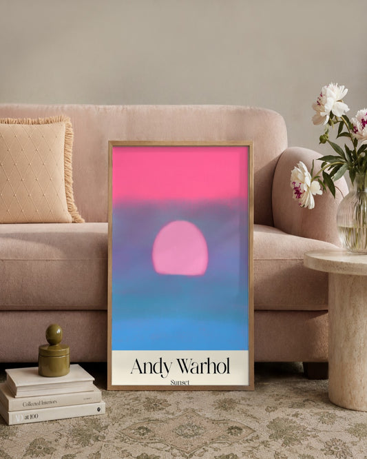 Andy Warhol - Sunset Blue - framed print in a styled room