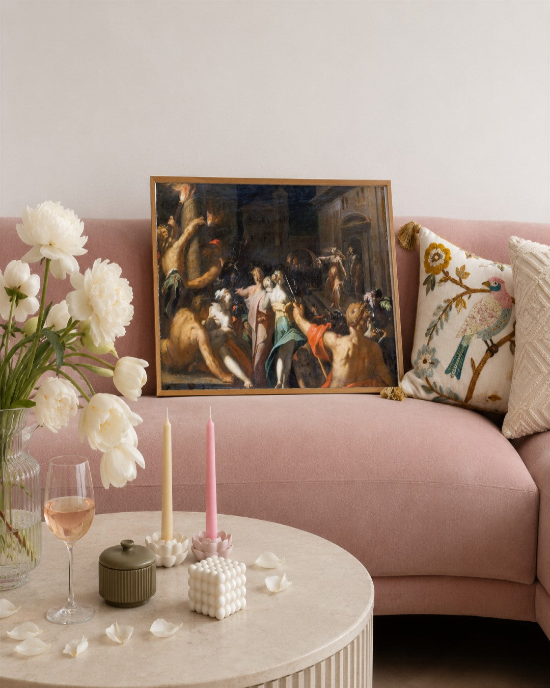 Renaissance Masters - The Battle of the Centaurs - framed print in a styled room