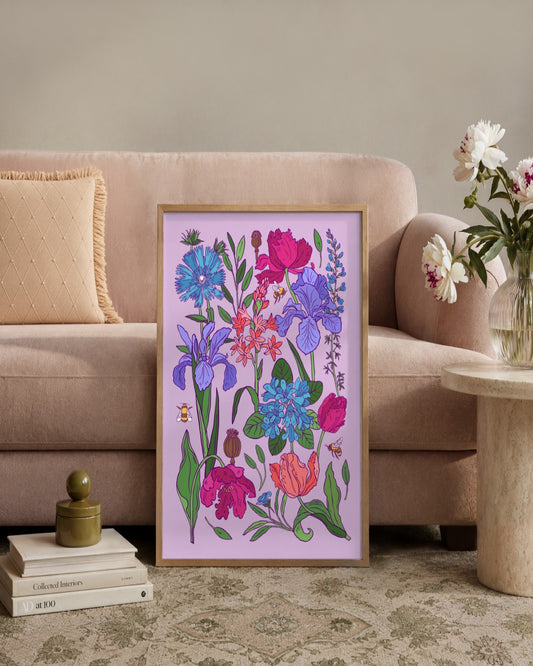 SENT Studio - Flower Poster No. 2 - framed print in a styled room