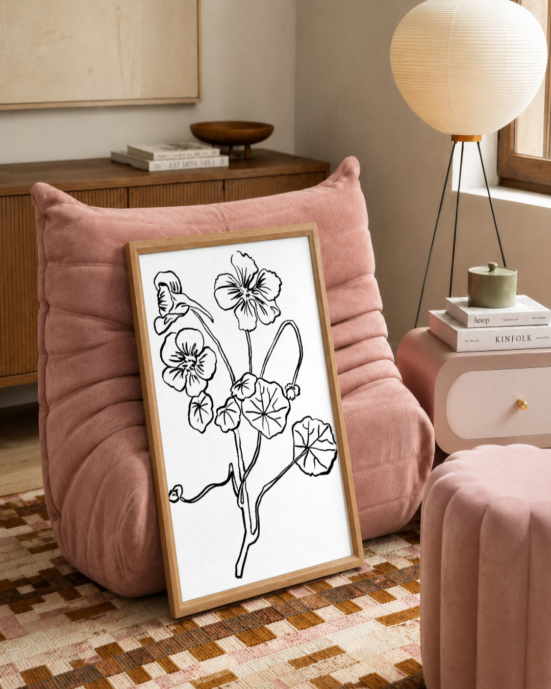 SENT Studio - Blooming Flowers Poster No. 28 - framed print in a styled room