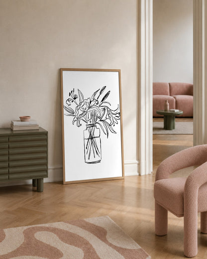 SENT Studio - Blooming Flowers Poster No. 2 - framed print in a styled room