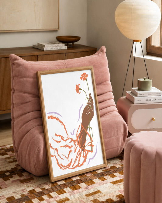 SENT Studio - Blooming Flowers Poster No. 42 - framed print in a styled room