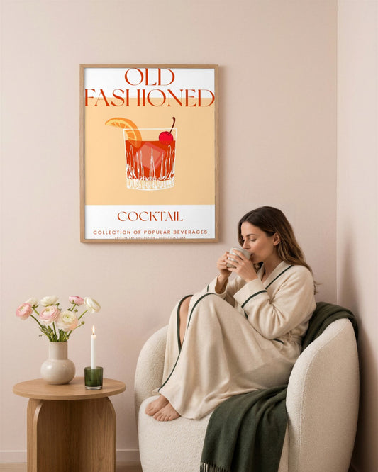 SENT Studio - Cocktail Poster No. 17 - framed print in a styled room