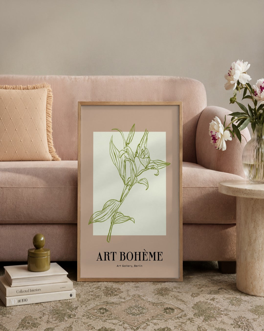 SENT Studio - Blooming Flowers Poster No. 13 - framed print in a styled room