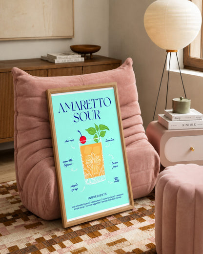 SENT Studio - Cocktail Poster No. 49 - framed print in a styled room