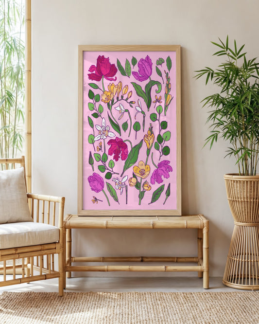 SENT Studio - Flower Poster No. 10 - framed print in a styled room