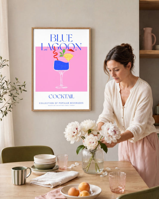 SENT Studio - Cocktail Poster No. 34 - framed print in a styled room