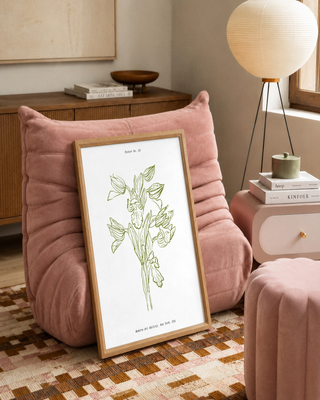 SENT Studio - Blooming Flowers Poster No. 25 - framed print in a styled room