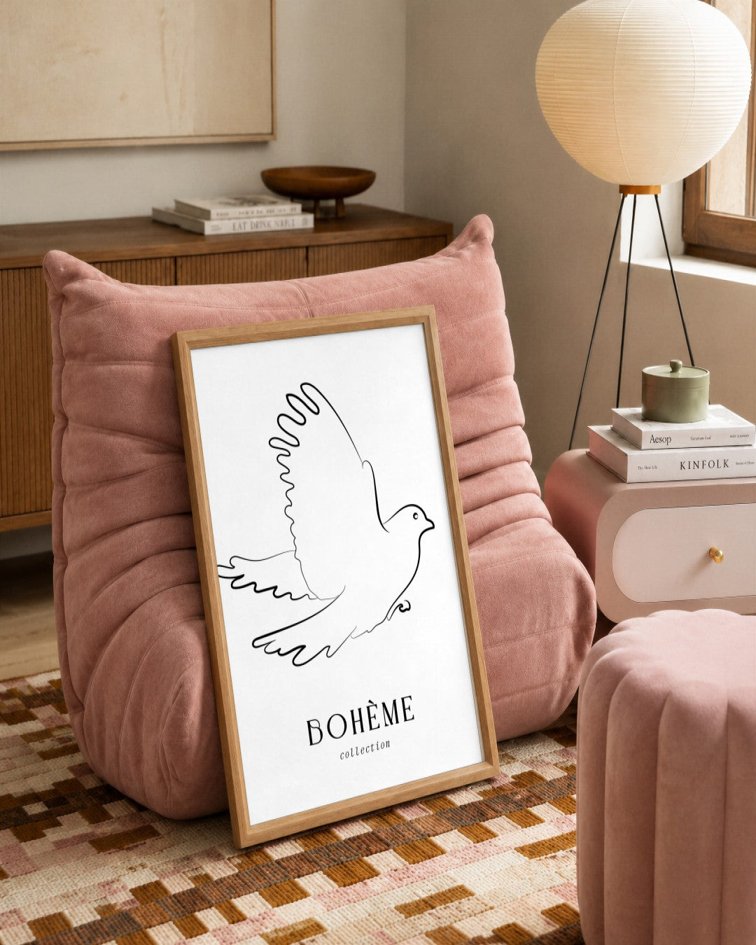 SENT Studio - Bohemian Poster No. 20 - framed print in a styled room