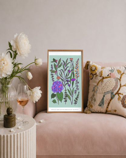 SENT Studio - Flower Poster No. 8 - framed print in a styled room