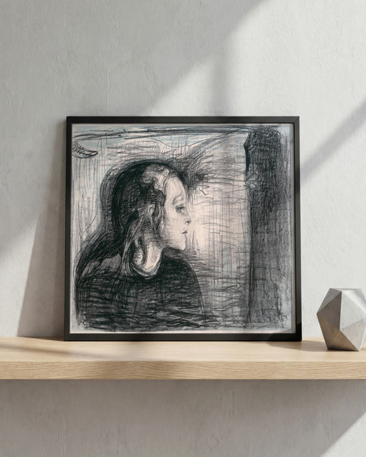 Edvard Munch - Girl in Profile - framed print in a styled room