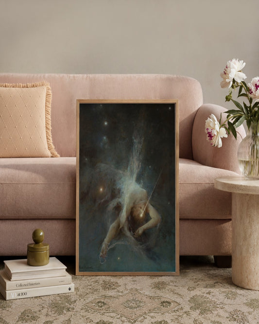 Witold Pruszkowski - Falling Star - framed print in a styled room
