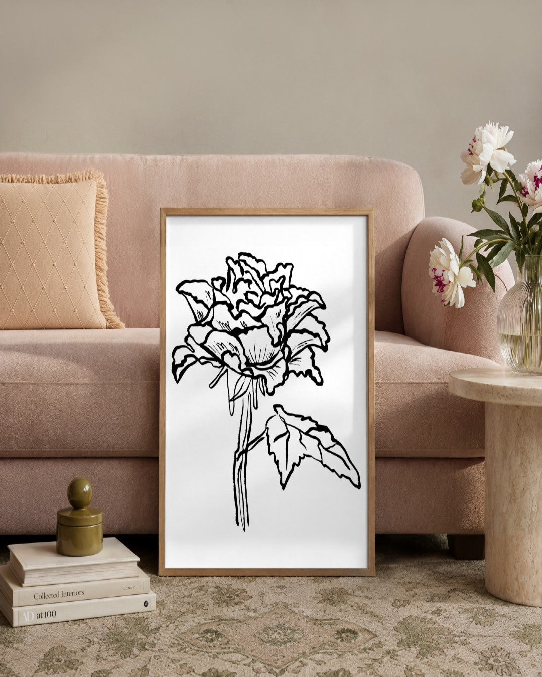 SENT Studio - Blooming Flowers Poster No. 21 - framed print in a styled room