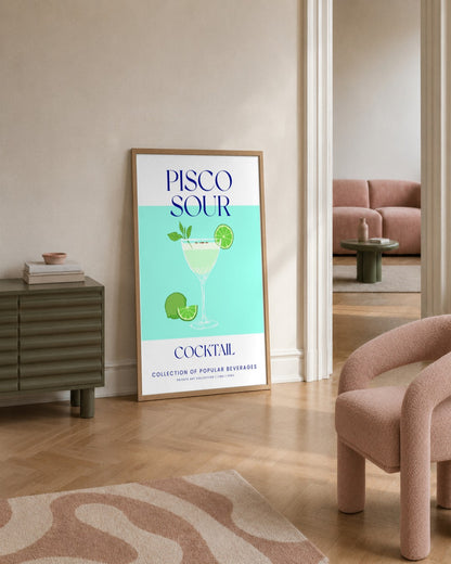 SENT Studio - Cocktail Poster No. 18 - framed print in a styled room