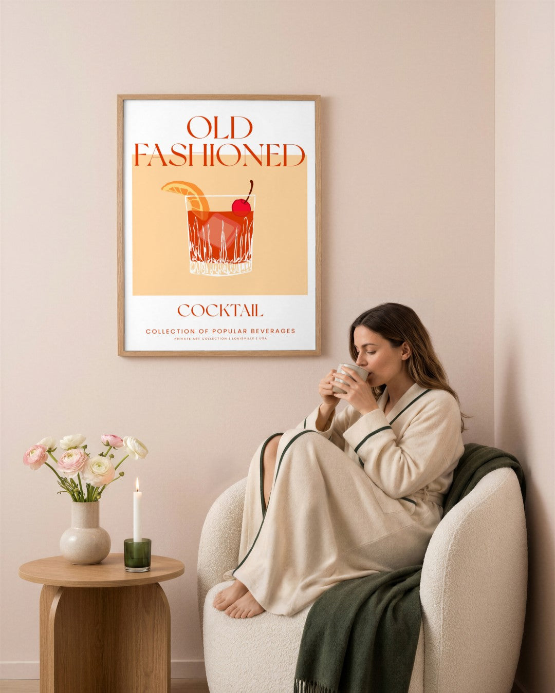 SENT Studio - Cocktail Poster No. 17 - framed print in a styled room
