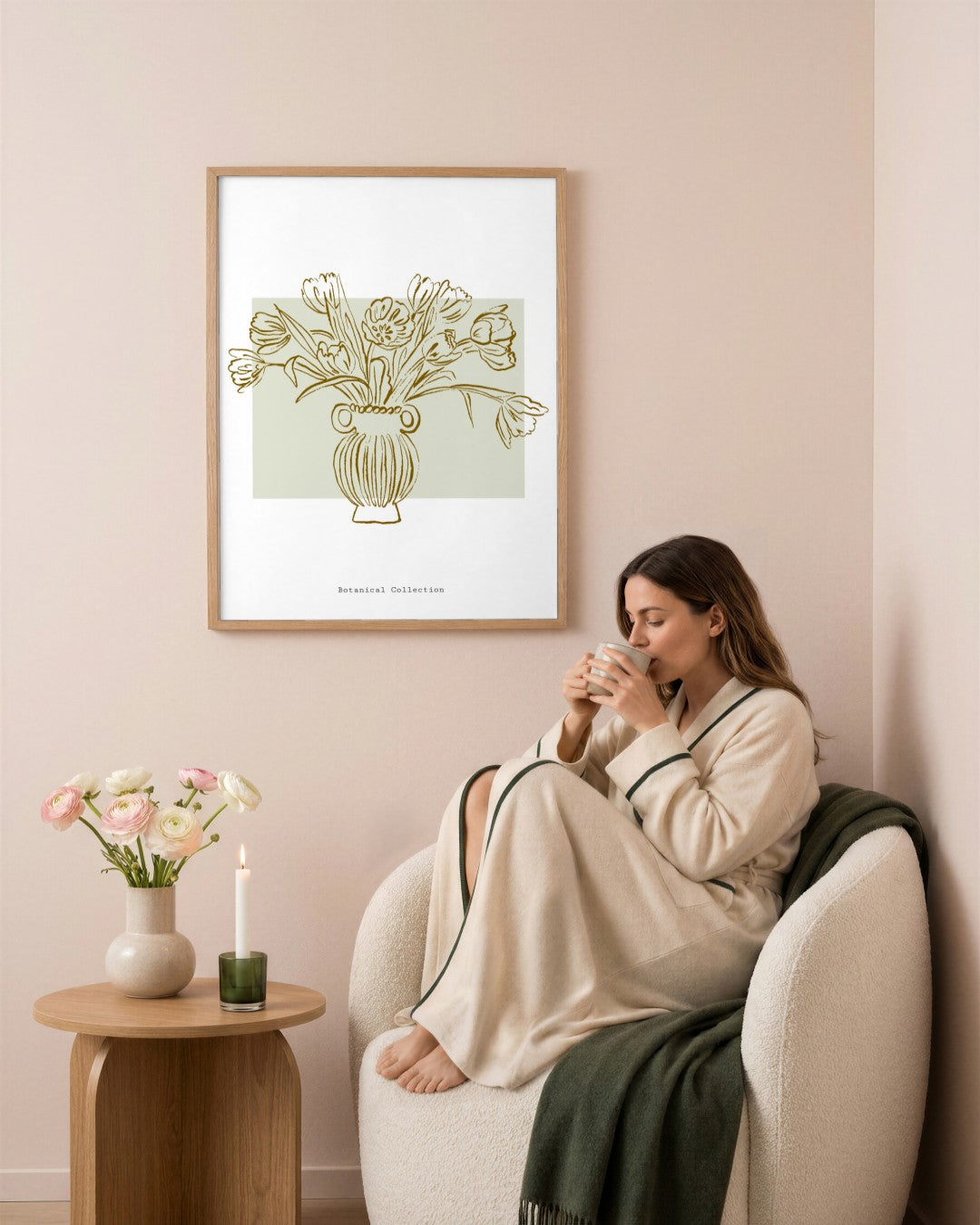 SENT Studio - Blooming Flowers Poster No. 16 - framed print in a styled room