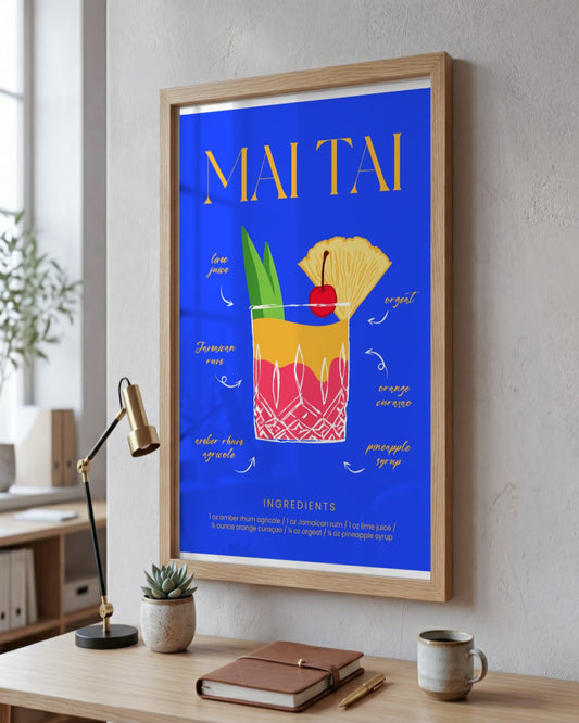 SENT Studio - Cocktail Poster No. 48 - framed print in a styled room