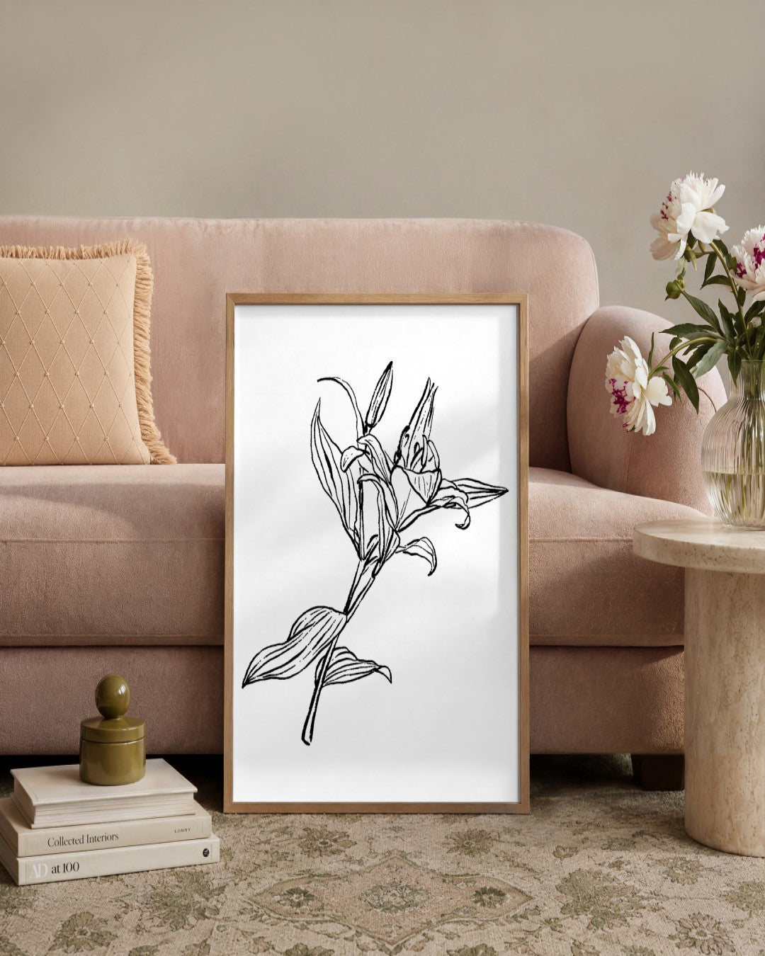 SENT Studio - Blooming Flowers Poster No. 13 - framed print in a styled room