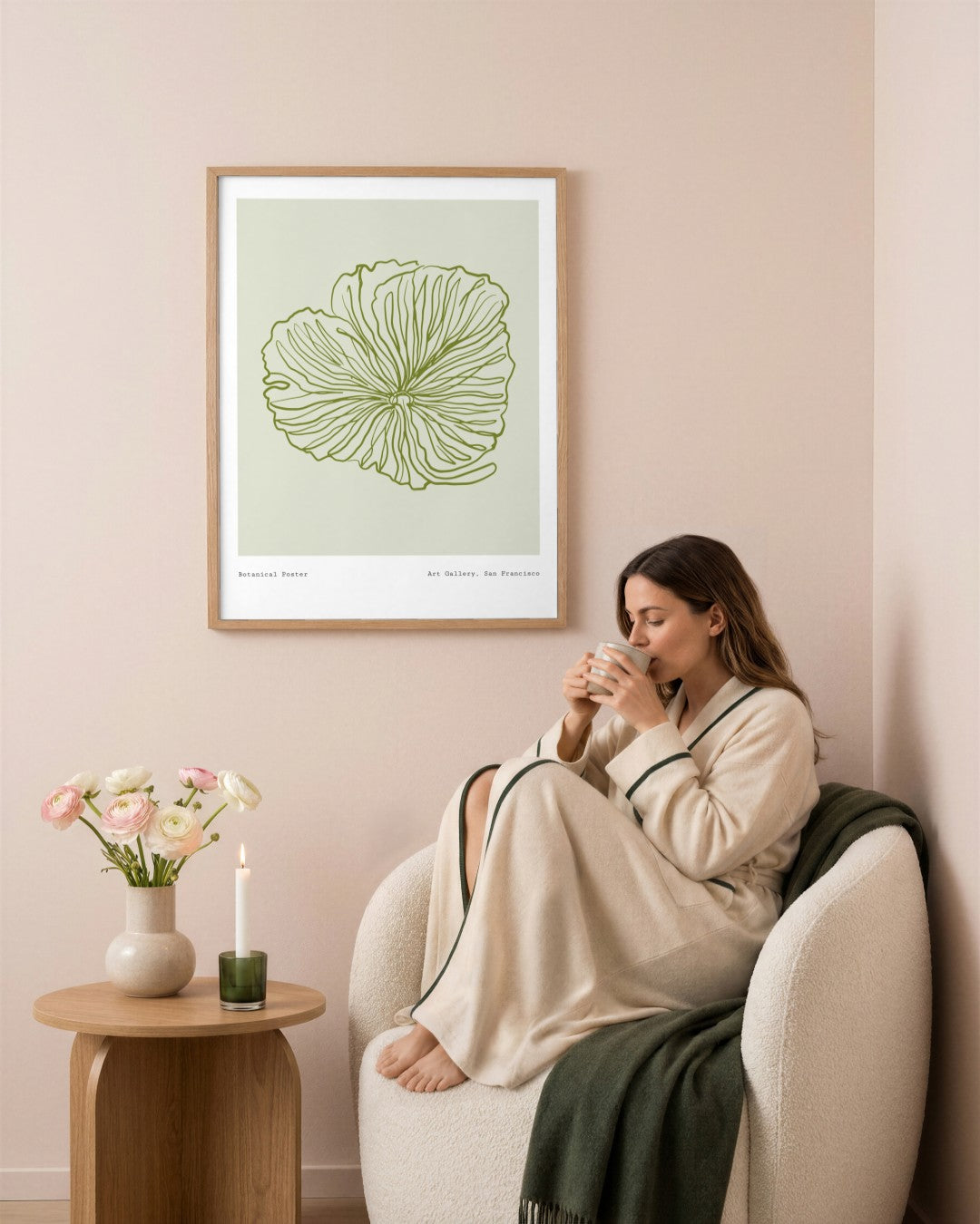 SENT Studio - Blooming Flowers Poster No. 50 - framed print in a styled room
