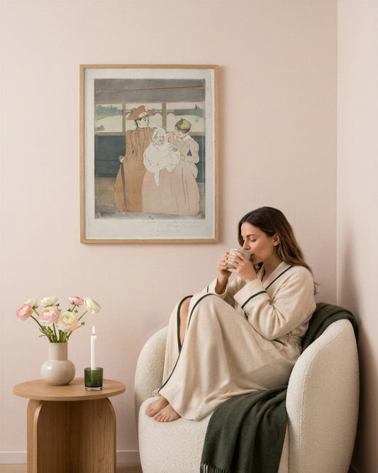 Mary Cassatt - In the Omnibus - framed print in a styled room
