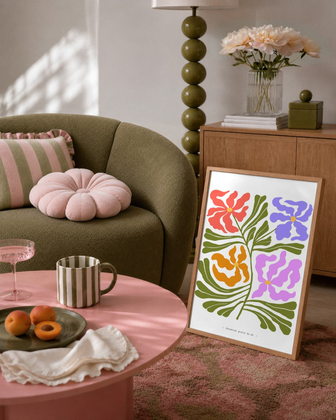 SENT Studio - Blooming Flowers Poster No. 6 - framed print in a styled room