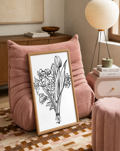 SENT Studio - Blooming Flowers Poster No. 29 - framed print in a styled room