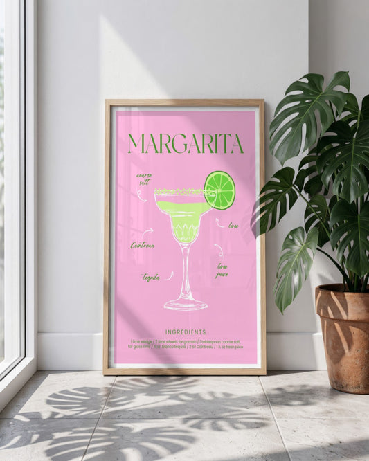 SENT Studio - Cocktail Poster No. 47 - framed print in a styled room